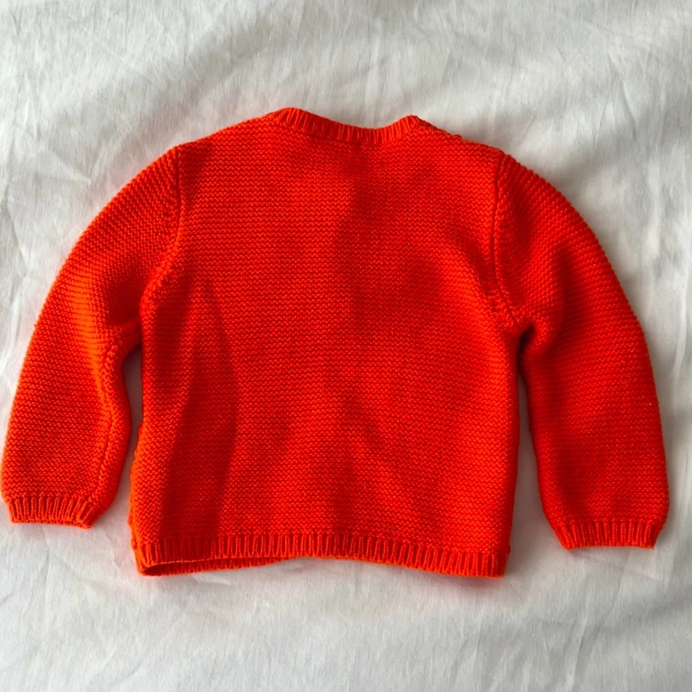 Chloé baby sweater in orange with gold buttons - Picture 3 of 4